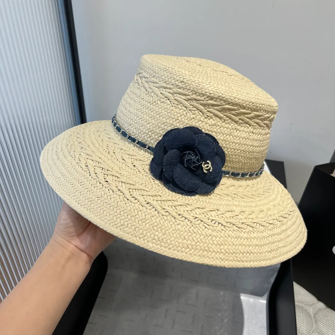 💰190¥ Chanel Taiwanese straw hat, sun hat, head circumference 57vm