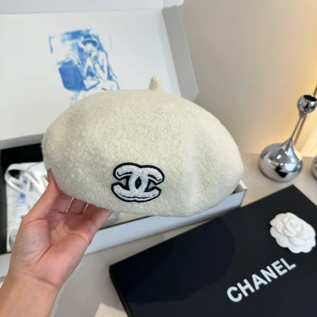 💰120¥ Chanel wool beret, pumpkin hat, 100% wool🦙 fabric, head circumference 57cm