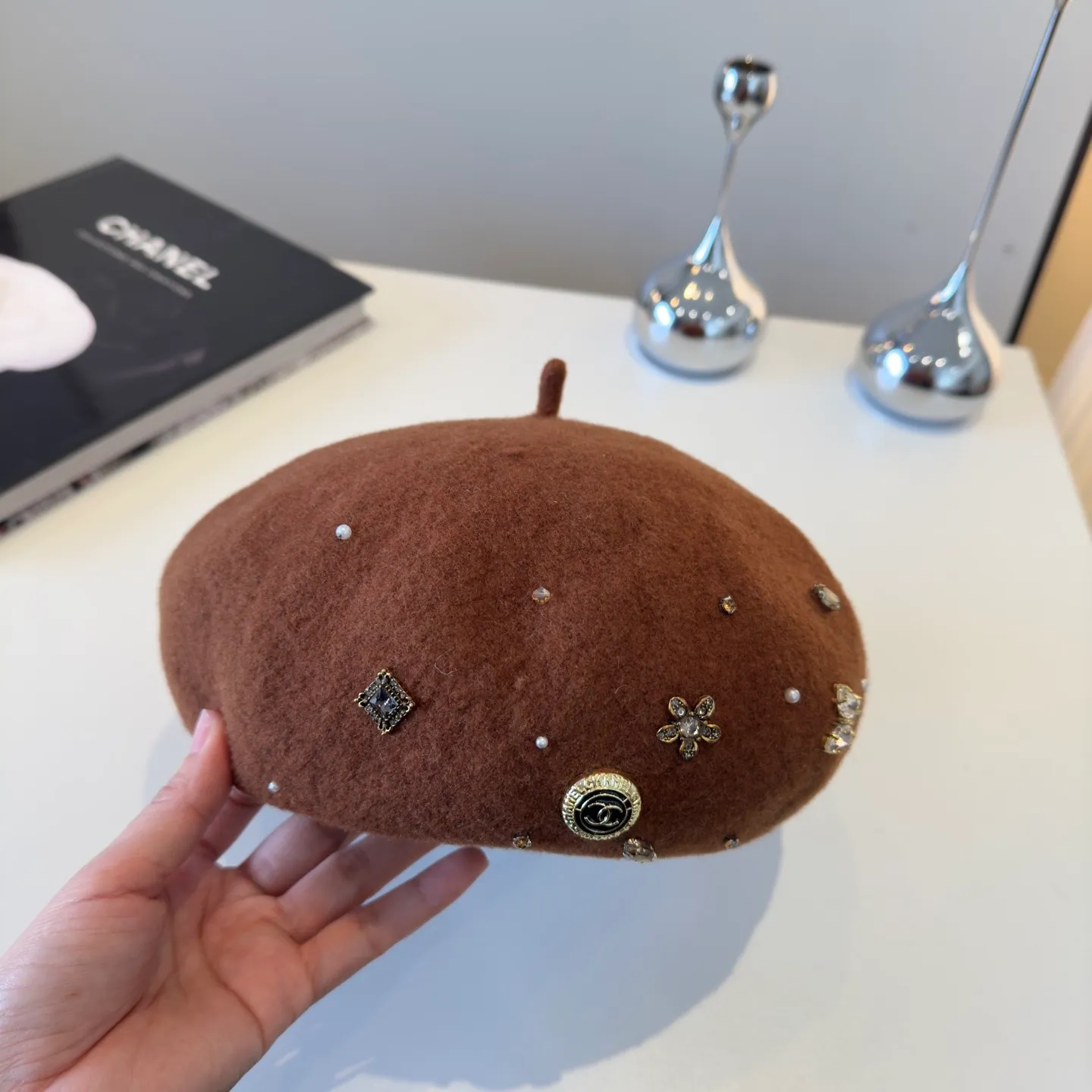 💰120¥ Chanel new wool beret, 100% wool🦙 fabric, head circumference 57cm