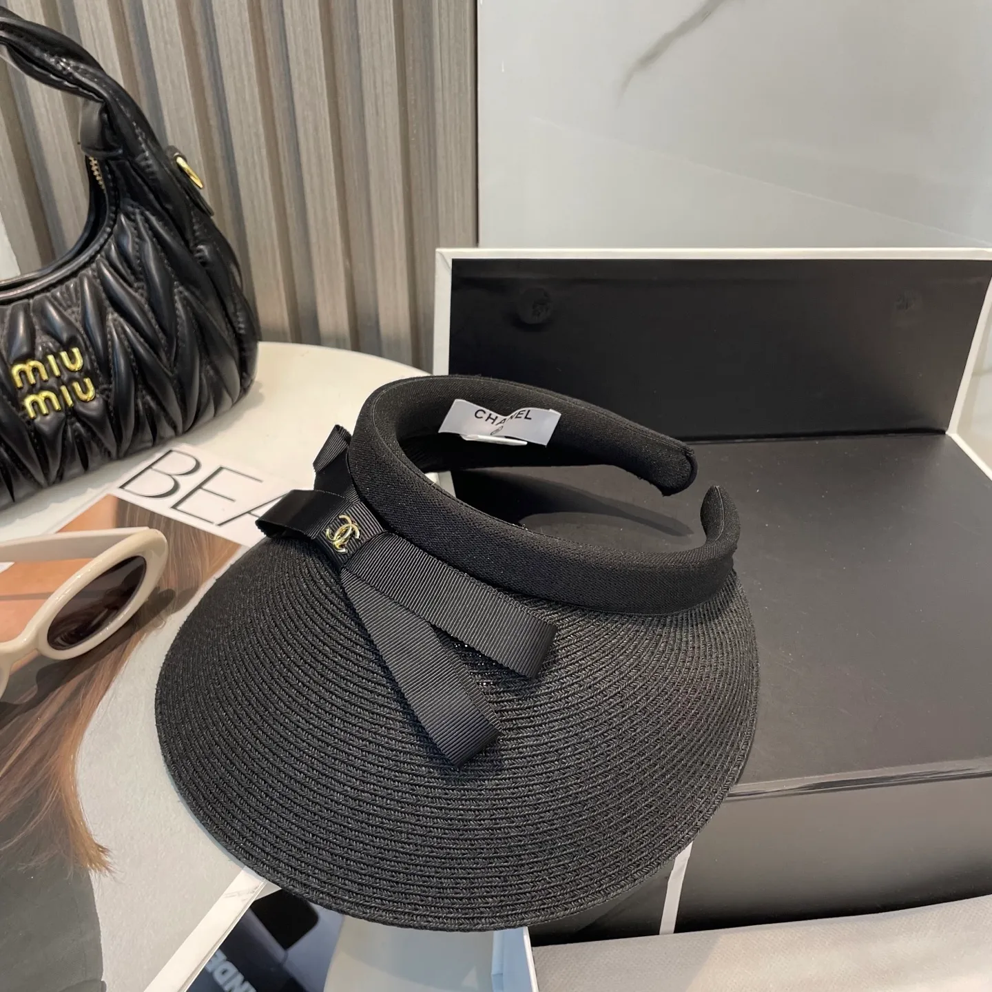 P80 Chanel empty top hat, advanced customization, lady style, attention to detail, sun protection and UV protection in summer, a must-have for travel, versatile and good-looking
