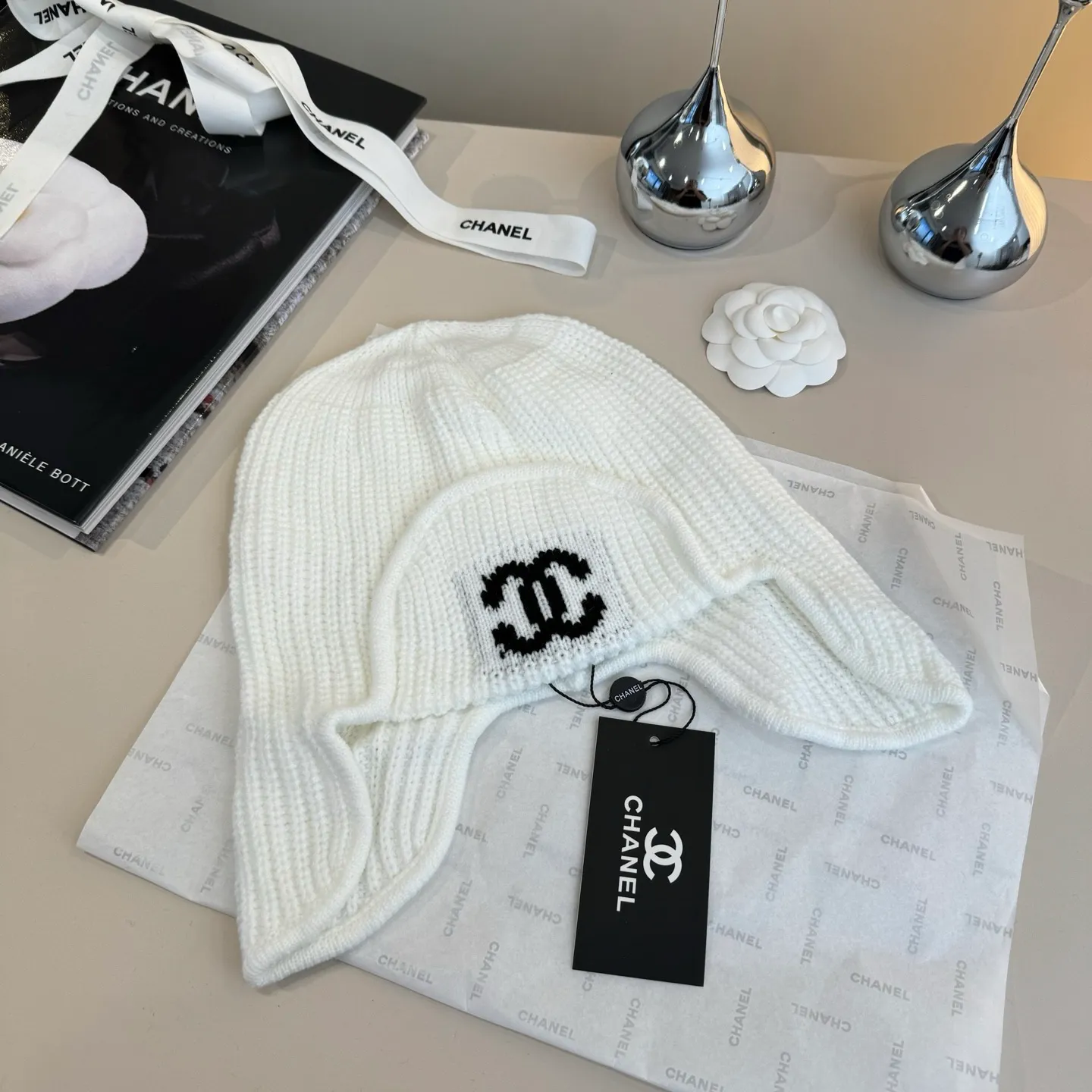 💰70¥ Chanel knitted beanie, ear protection hat