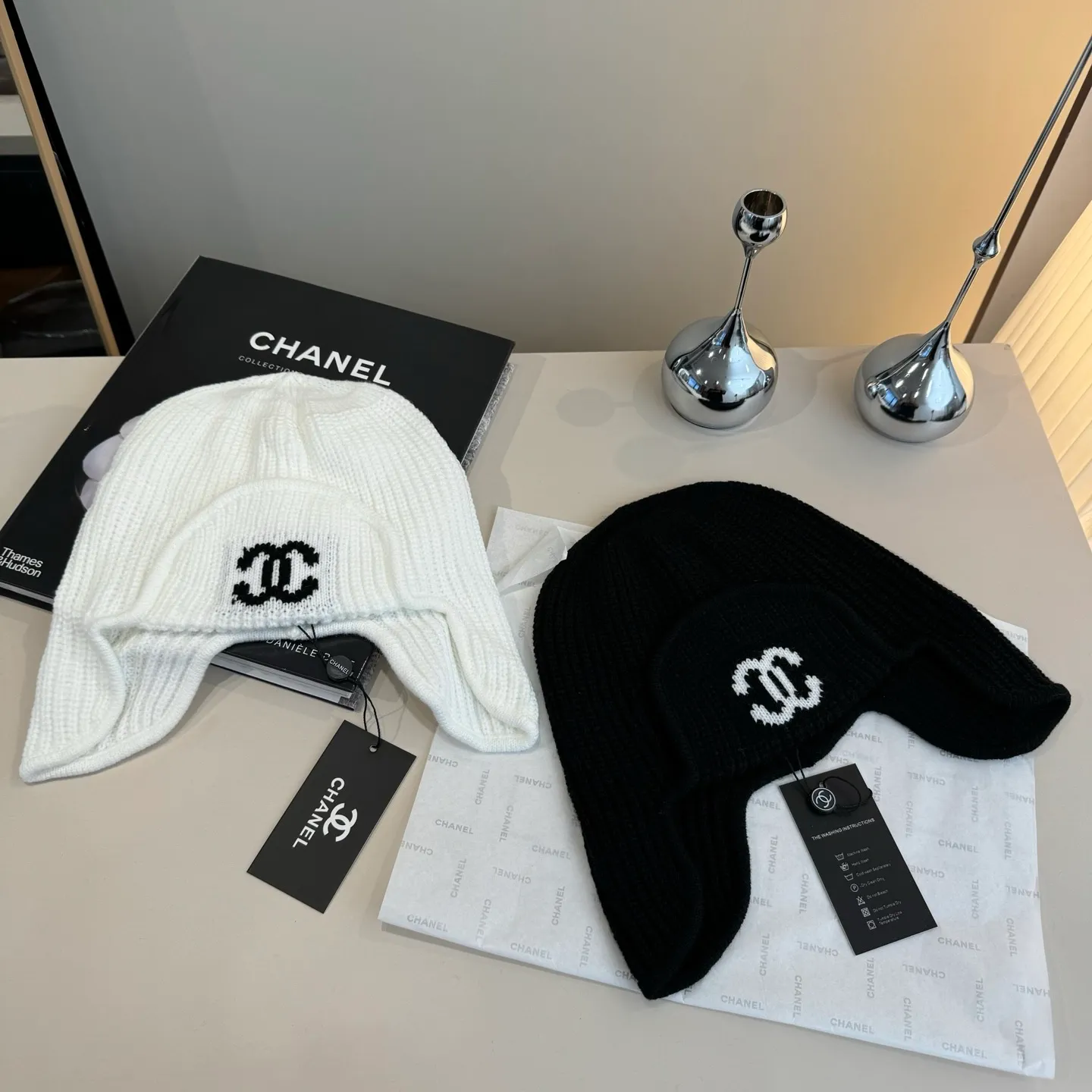 💰70¥ Chanel knitted beanie, ear protection hat