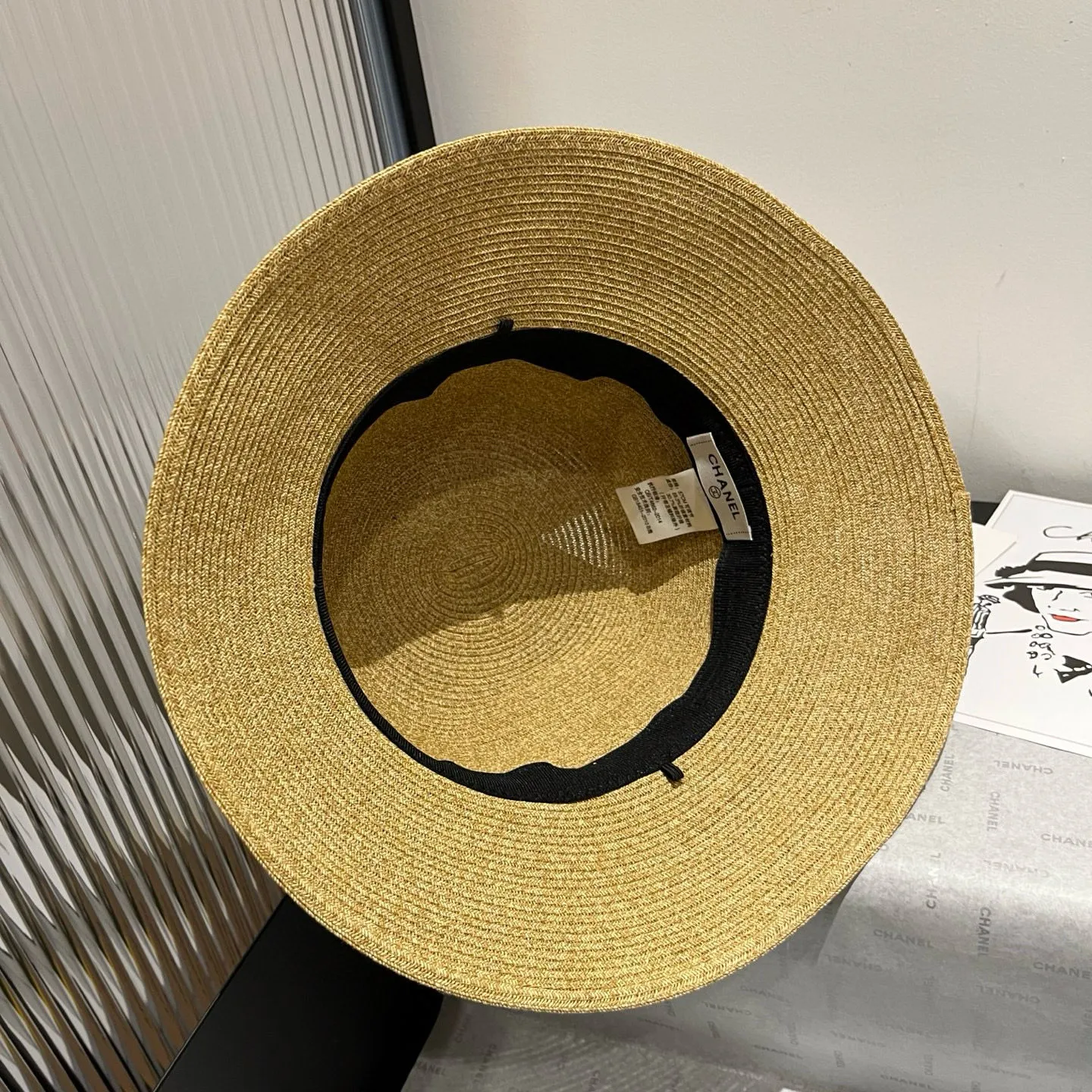 💰150¥ Chanel straw hat, made of fine straw, foldable, head circumference 57cm