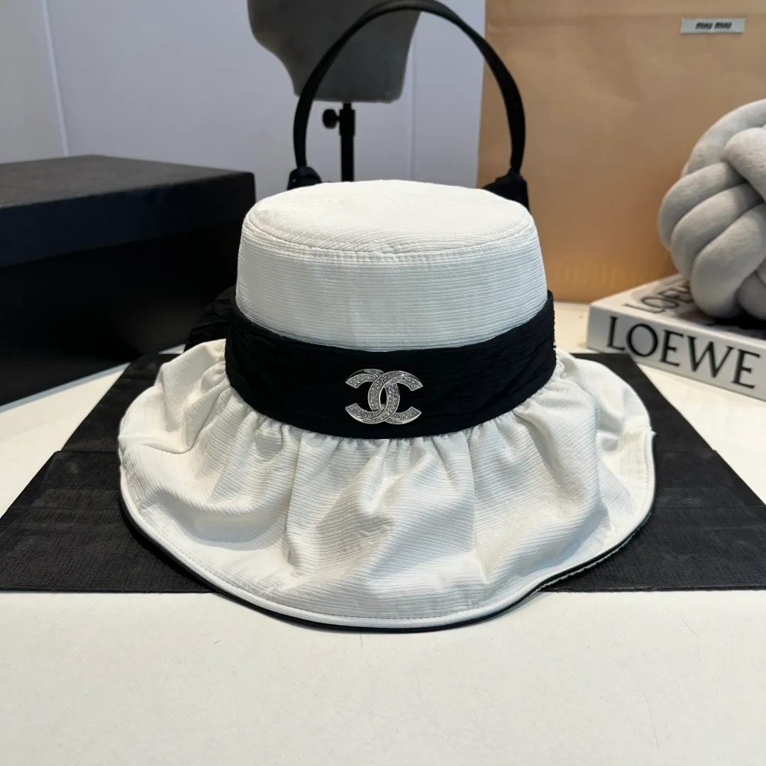 P70 Chanel bow bucket hat, ladylike style, head circumference 57cm
