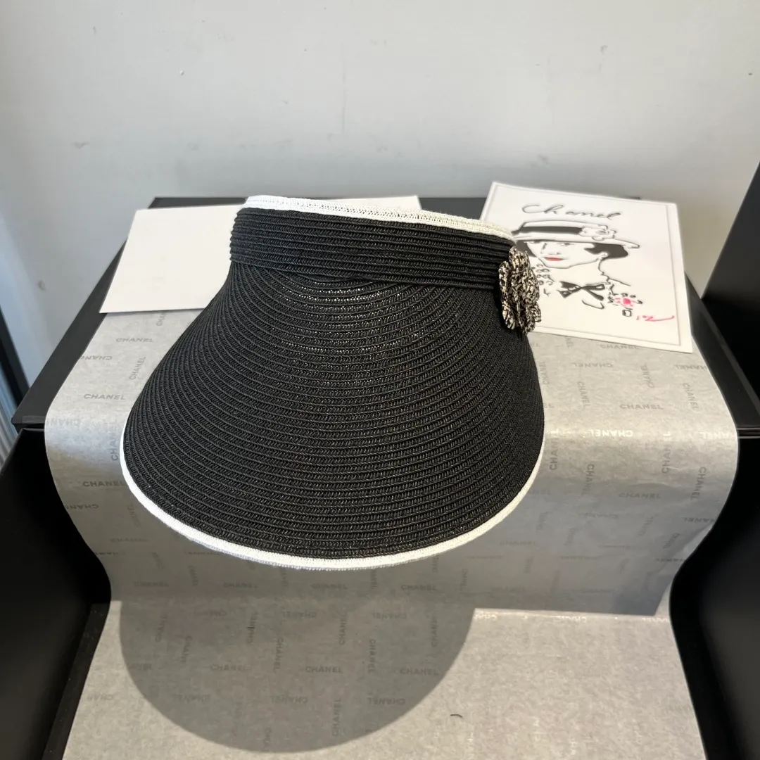 💰100¥ Chanel Camellia empty top sun hat, sun headband