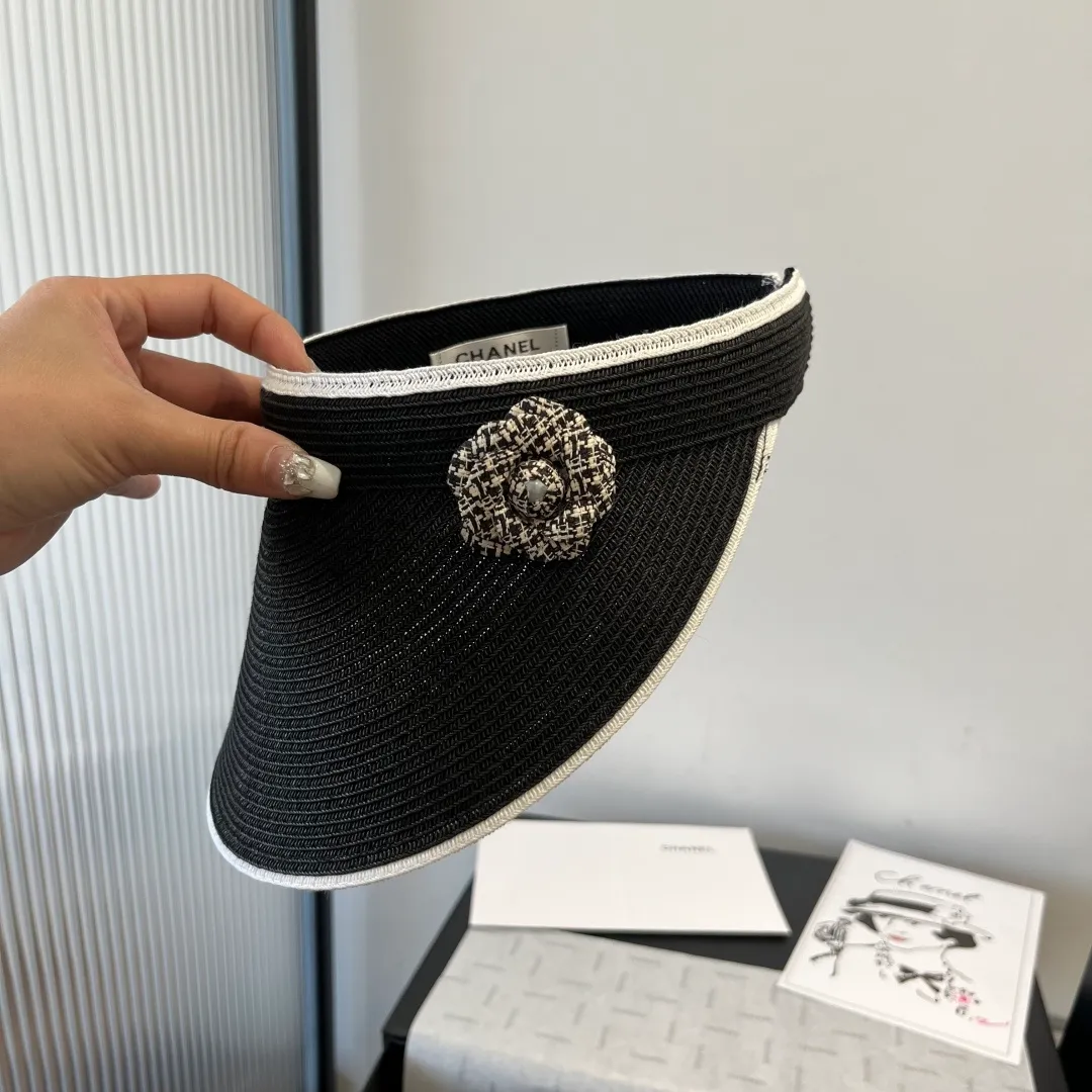 💰100¥ Chanel Camellia empty top sun hat, sun headband