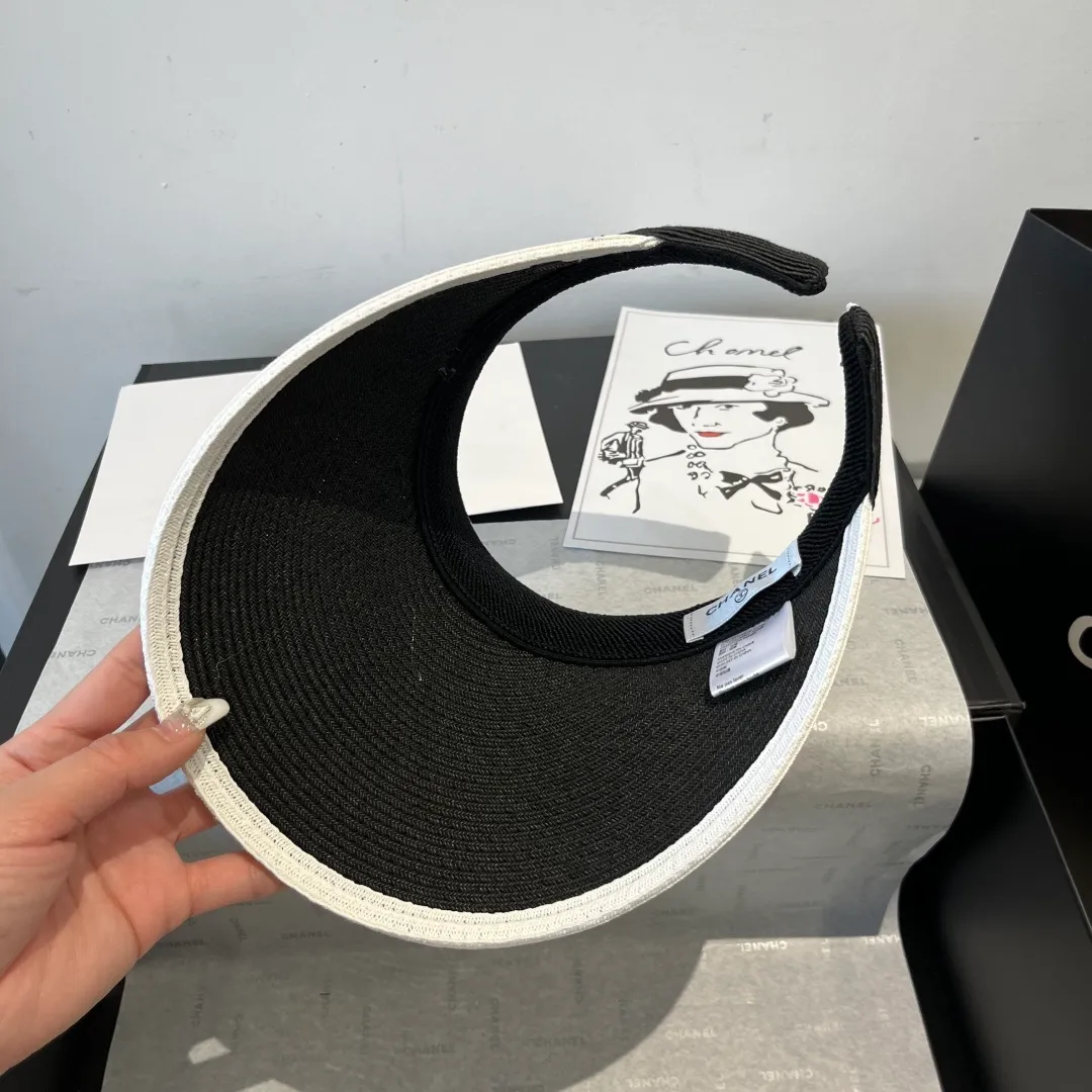 💰100¥ Chanel Camellia empty top sun hat, sun headband