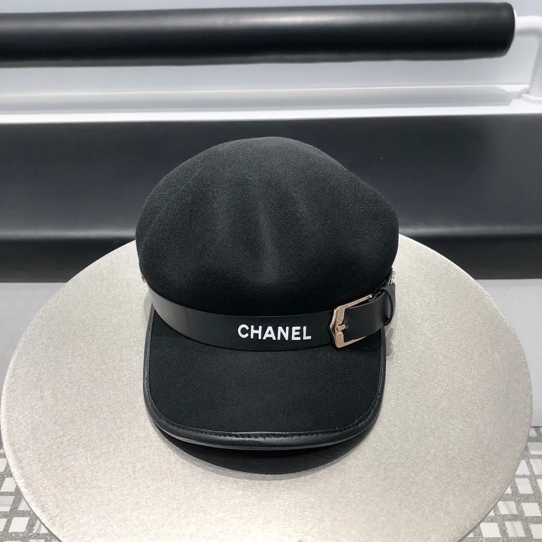 P290 CHANEL Chanel's new autumn and winter new style wool hat baseball cap with the same style as the star! High-end goods! The most knowledgeable version on the market