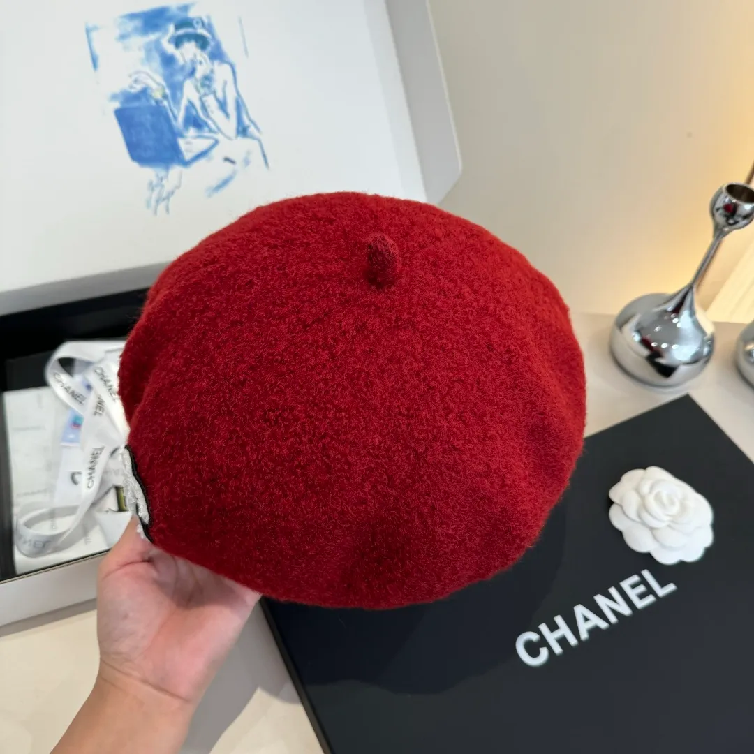 💰120¥ Chanel wool beret, pumpkin hat, 100% wool🦙 fabric, head circumference 57cm