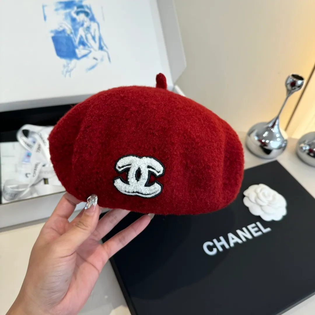 💰120¥ Chanel wool beret, pumpkin hat, 100% wool🦙 fabric, head circumference 57cm