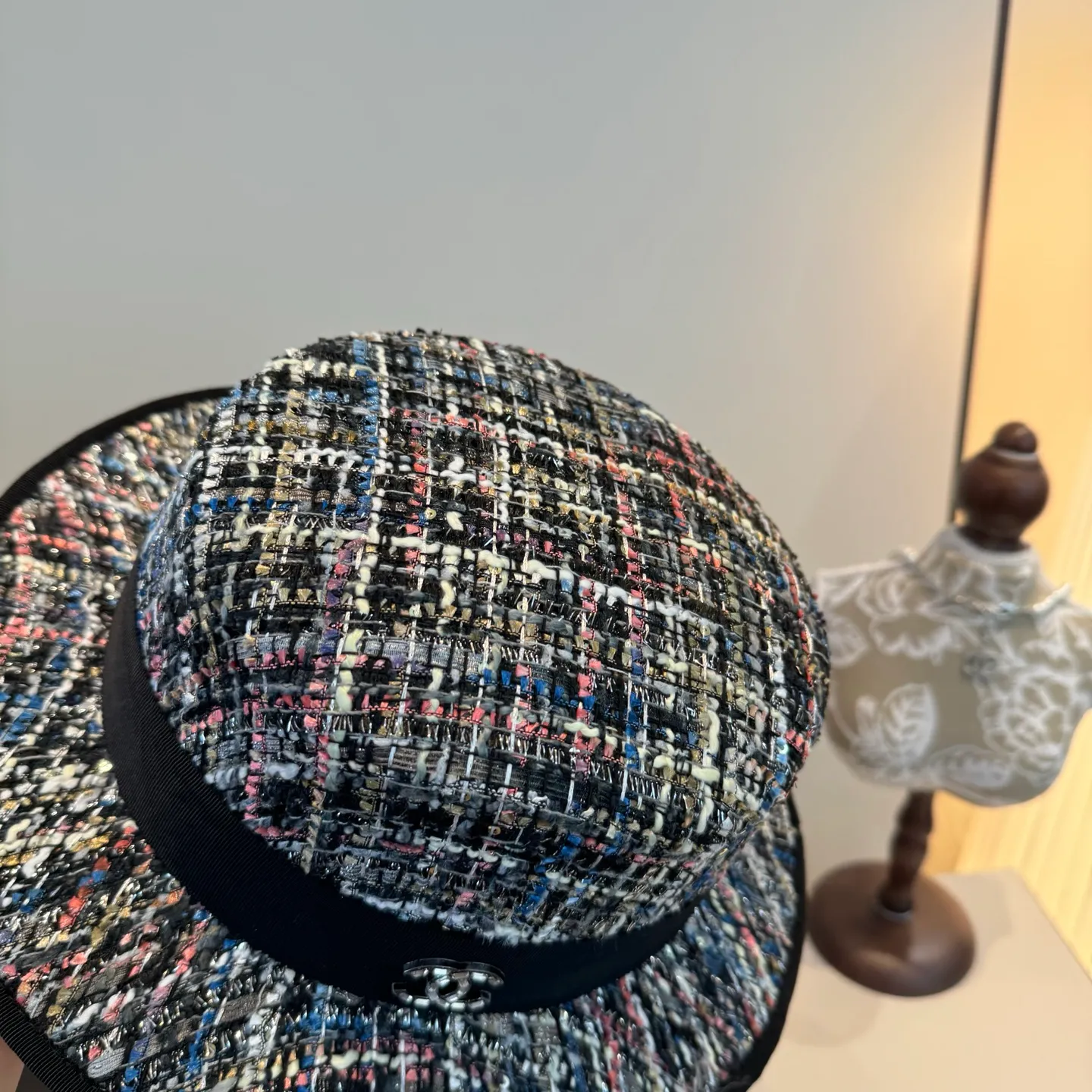💰170¥ Chanel Chanel classic lady style flat top hat, head circumference 57cm