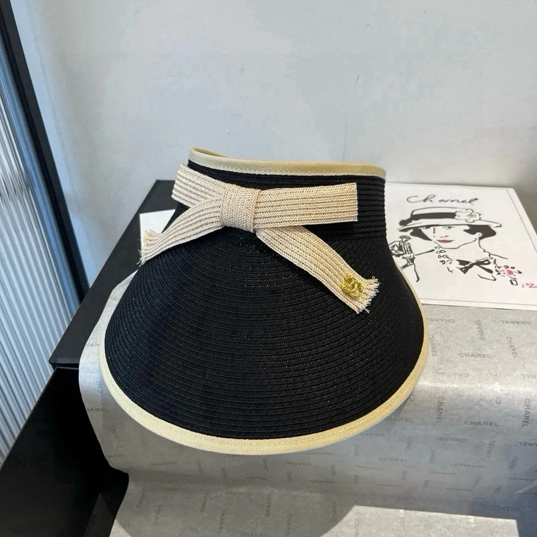 💰130¥ Chanel empty top sun hat, PP straw fabric, adjustable