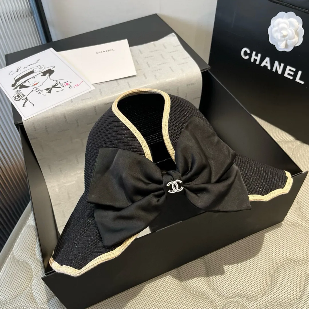 💰160¥ Chanel wavy edge empty top straw hat, head circumference 57cm