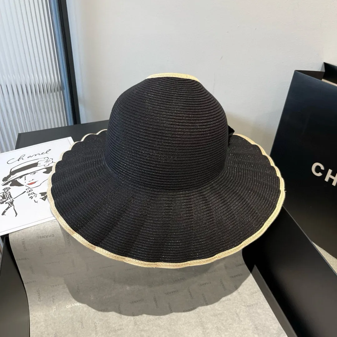 💰160¥ Chanel wavy edge empty top straw hat, head circumference 57cm