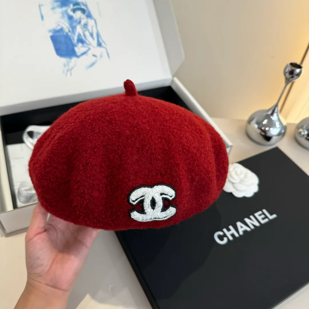 💰120¥ Chanel wool beret, pumpkin hat, 100% wool🦙 fabric, head circumference 57cm