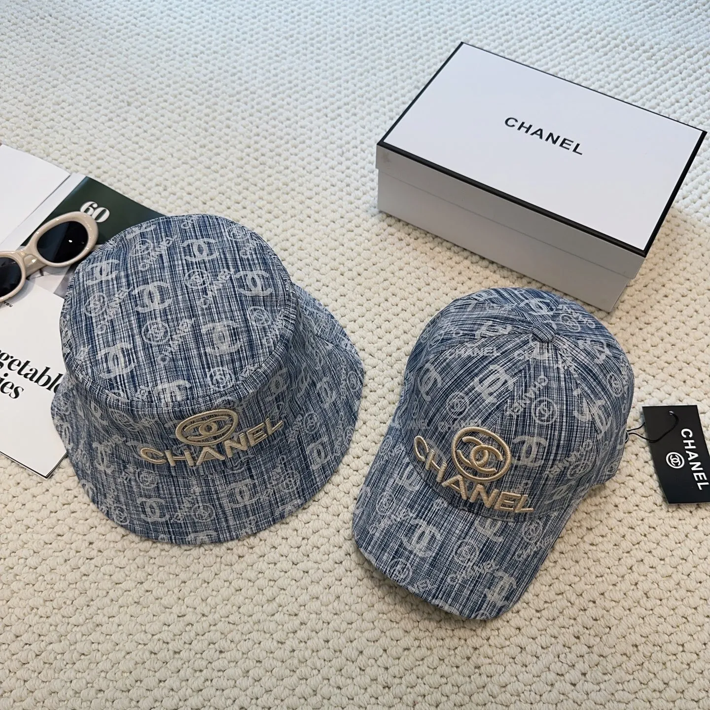P64 CHA Chanel] New simple embroidered logo bucket hat 🧢New model shipped, big brand style is super easy to match, hurry up and get it