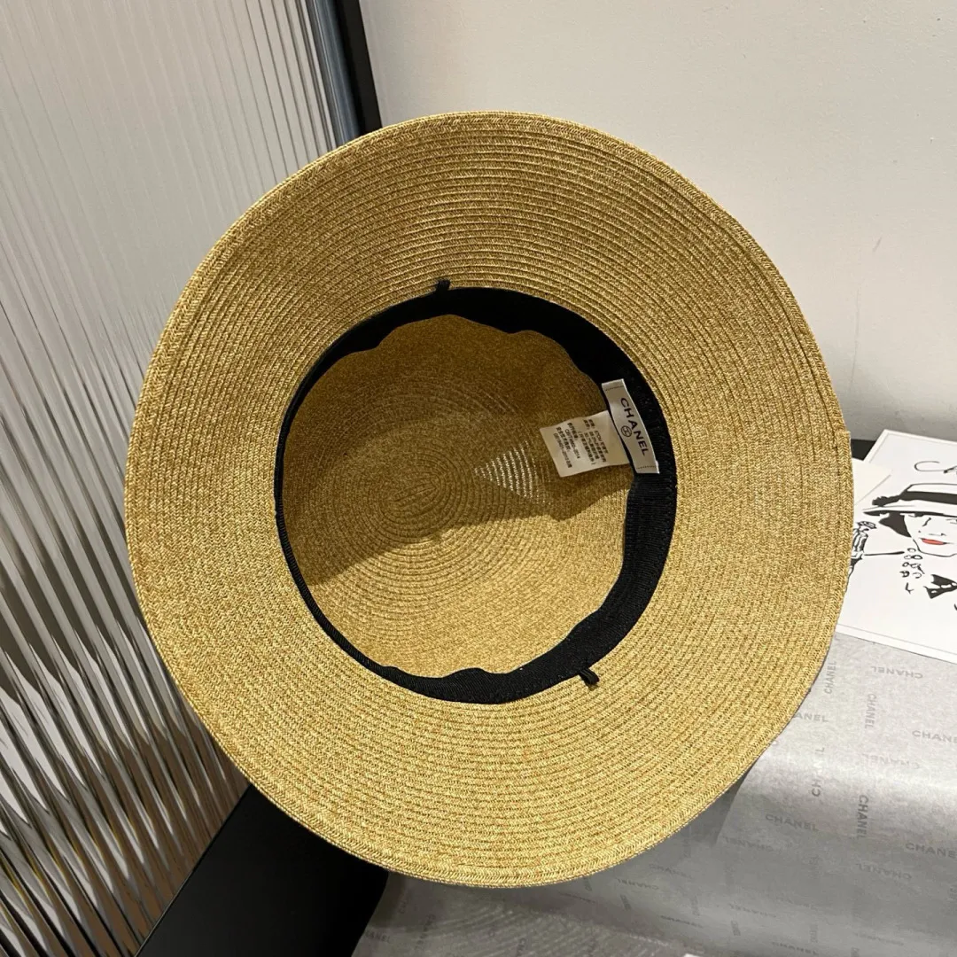 💰150¥ Chanel straw hat, made of fine straw, foldable, head circumference 57cm