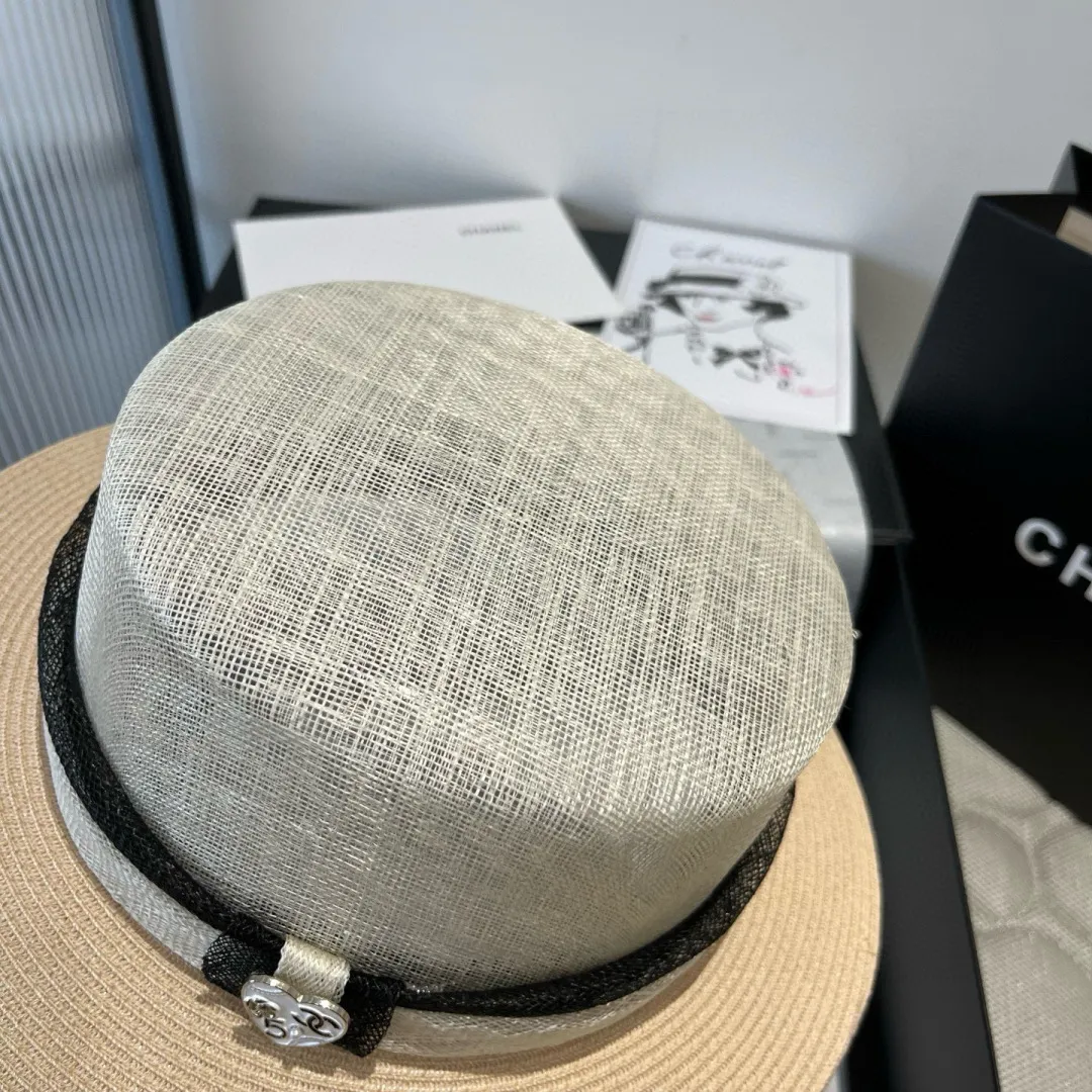 💰240¥ Chanel flat-top linen hat, high-end hat, head circumference 57cm