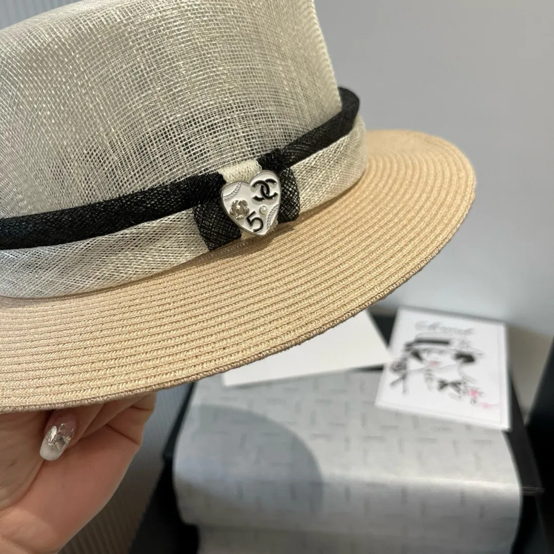 💰240¥ Chanel flat-top linen hat, high-end hat, head circumference 57cm