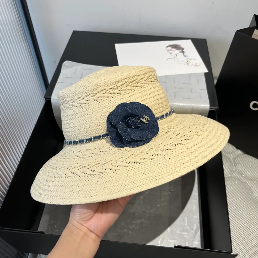 💰190¥ Chanel Taiwanese straw hat, sun hat, head circumference 57vm