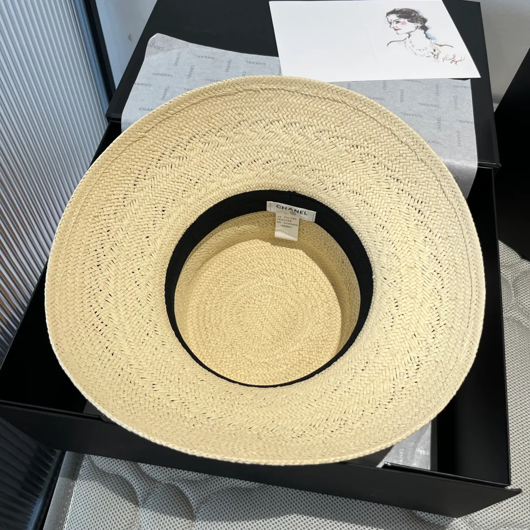 💰190¥ Chanel Taiwanese straw hat, sun hat, head circumference 57vm