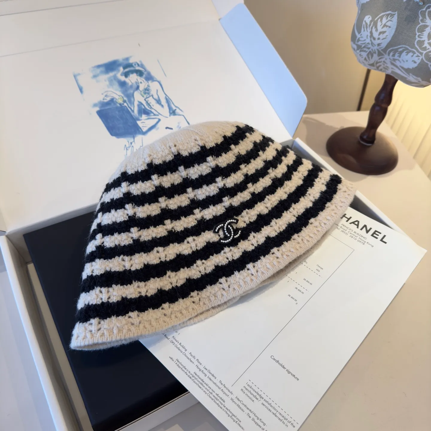 💰60¥ Chanel new knitted wool hat, 100% wool fabric