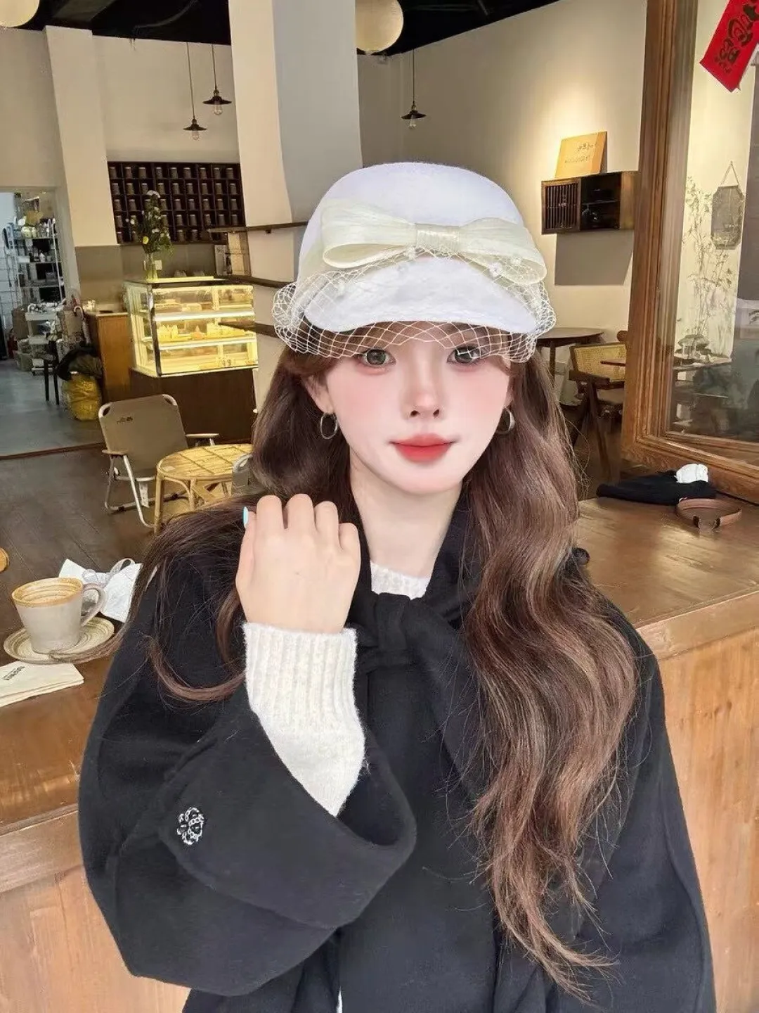 💰210¥ White Chanel wool military hat, 100% wool fabric, a must-have for internet celebrity bloggers, head circumference 57cm
