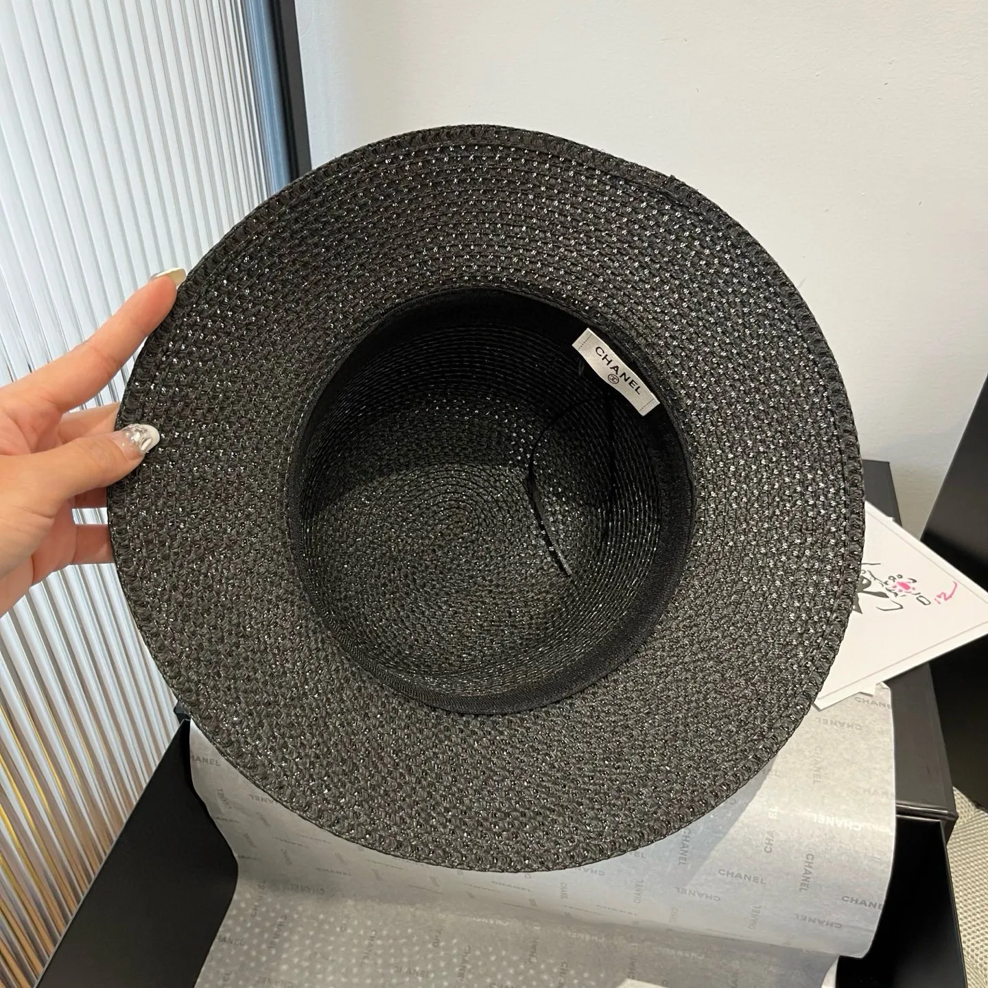 💰140¥ Chanel new straw hat, with silk ribbon, a must-have for fairies when traveling, head circumference 57cm