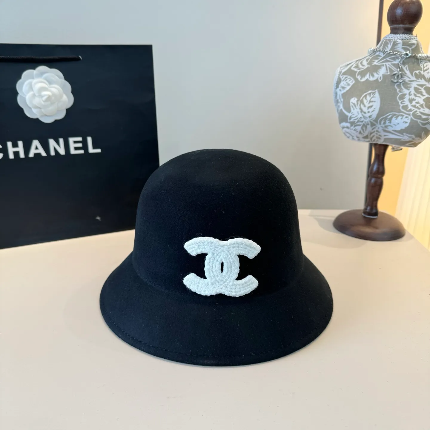 💰180¥ Chanel basin hat, 100% wool fabric 🦙%, head circumference 57cm