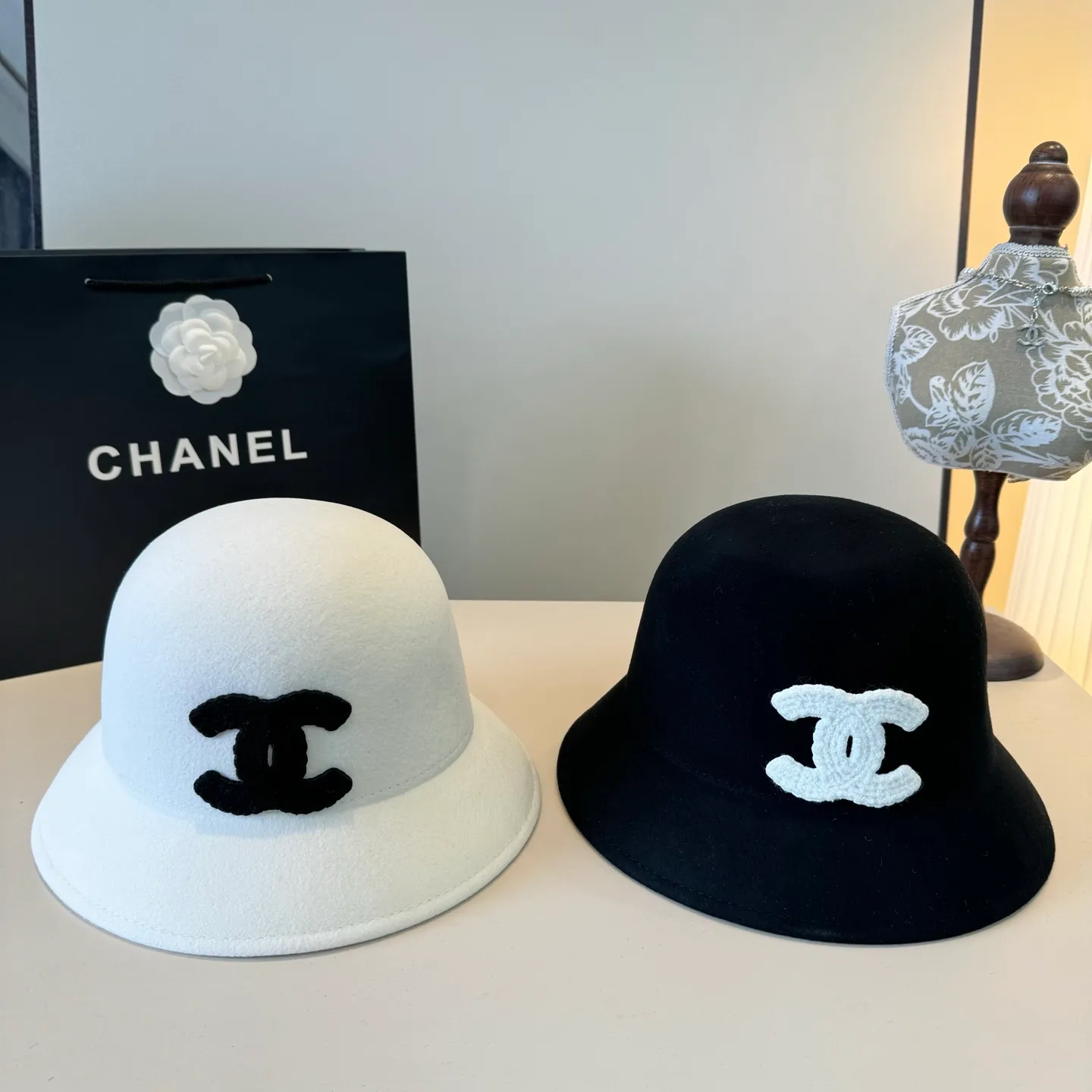 💰180¥ Chanel basin hat, 100% wool fabric 🦙%, head circumference 57cm