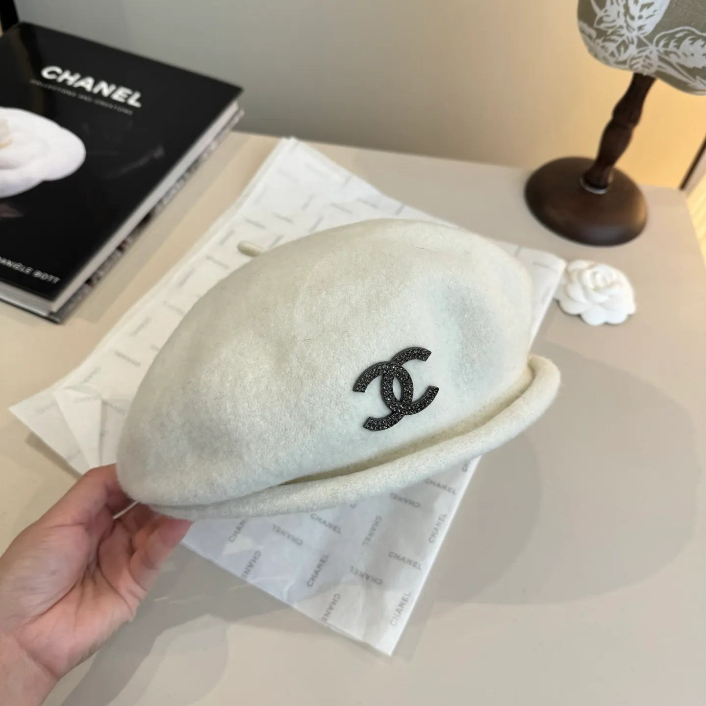 💰120¥ Chanel wool beret, pumpkin hat, 100% wool🦙 fabric, head circumference 57cm