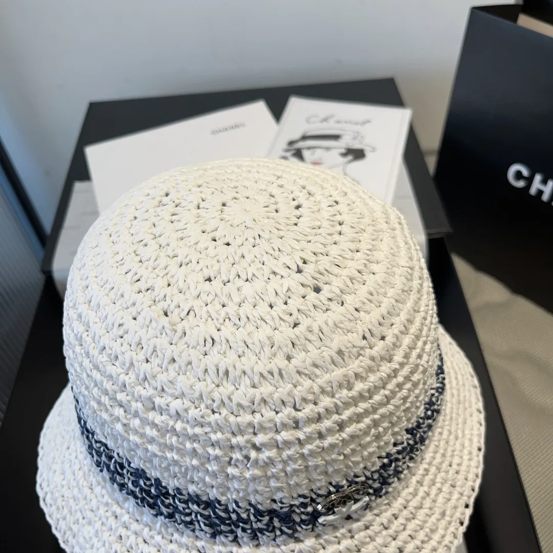 💰130¥ Chanel papyrus sun hat, straw hat, foldable, head circumference 57cm