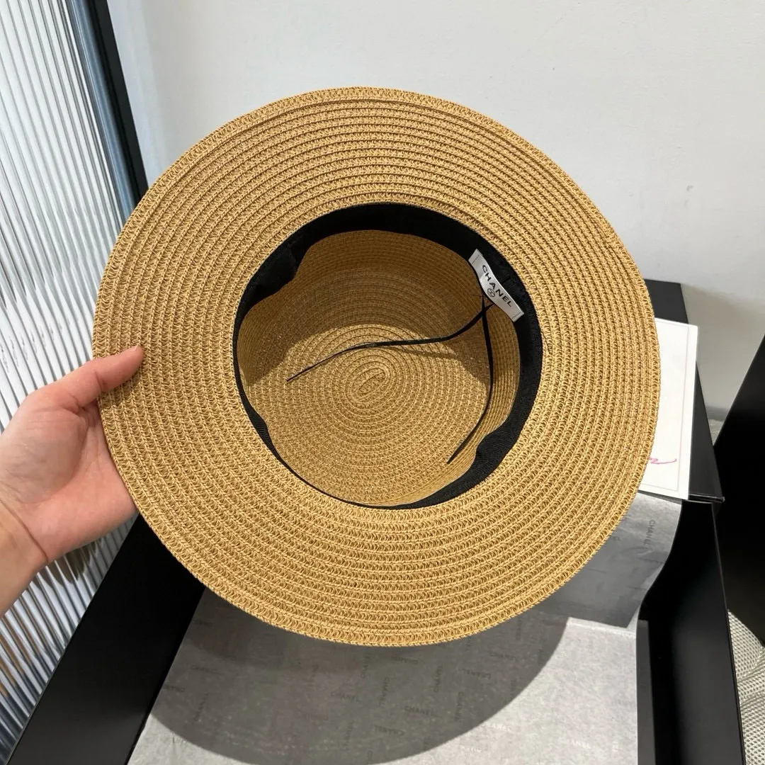 💰120¥ Chanel new flat-top straw hat, head circumference 57cm