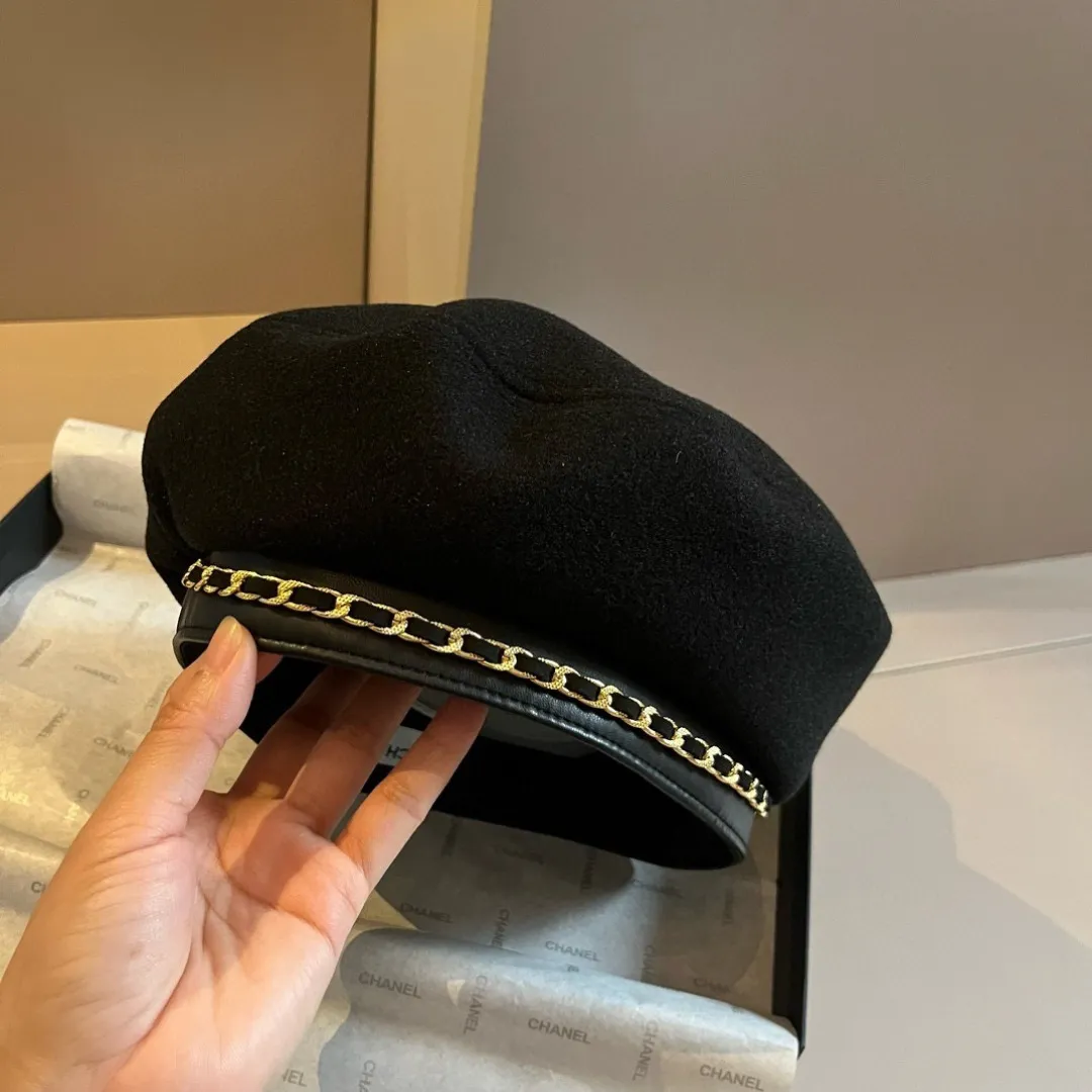 💰100¥ Chanel wool beret, small fragrant chain beret, head circumference 57cm