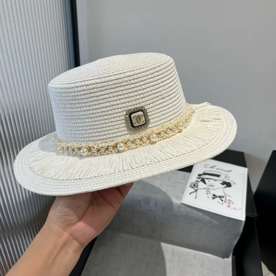 💰120¥ Chanel new flat-top straw hat, head circumference 57cm