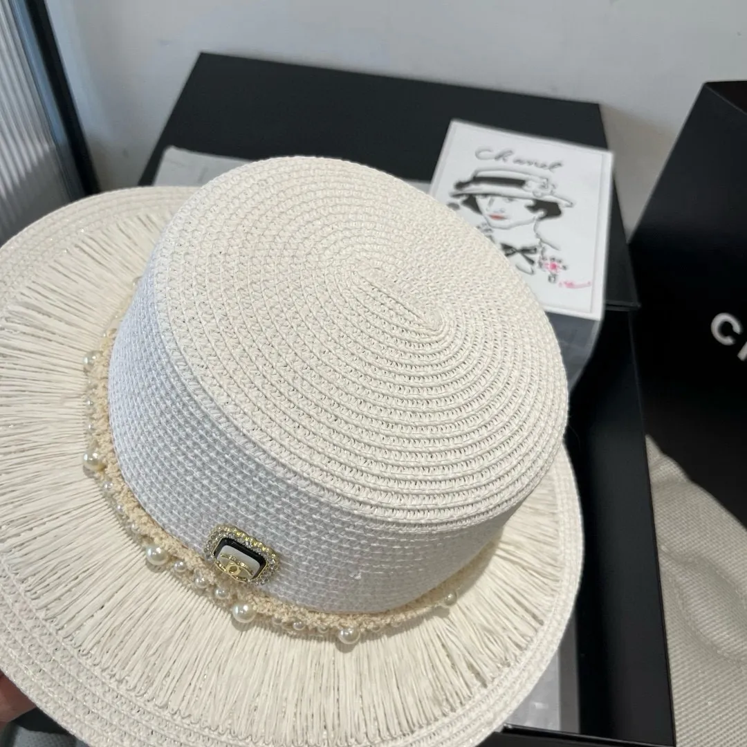 💰120¥ Chanel new flat-top straw hat, head circumference 57cm