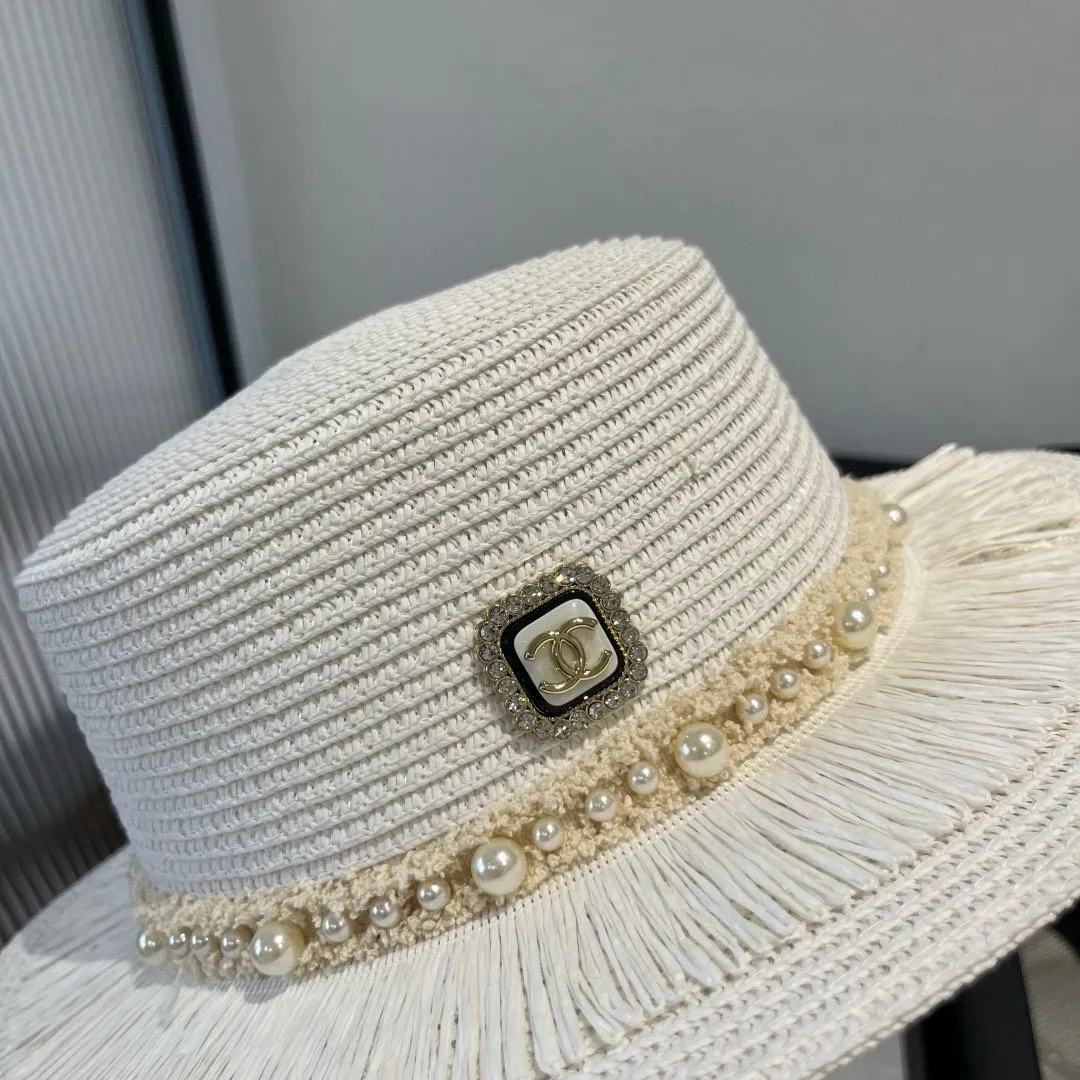 💰120¥ Chanel new flat-top straw hat, head circumference 57cm
