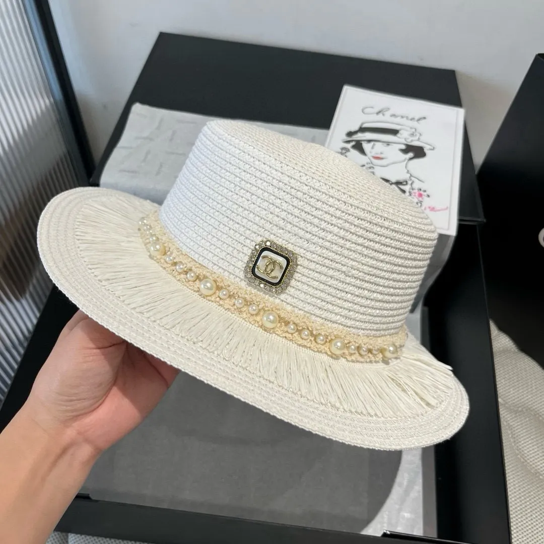 💰120¥ Chanel new flat-top straw hat, head circumference 57cm