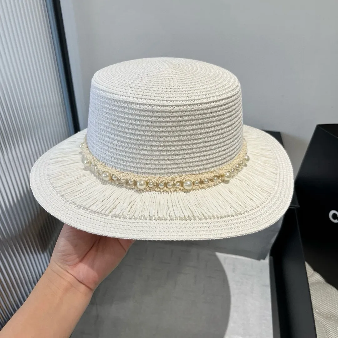 💰120¥ Chanel new flat-top straw hat, head circumference 57cm