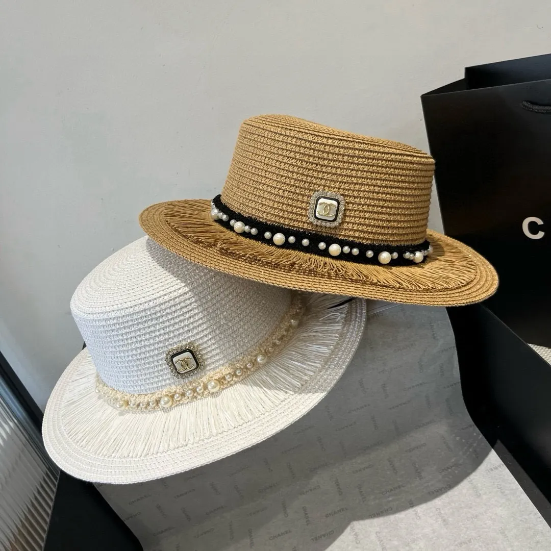 💰120¥ Chanel new flat-top straw hat, head circumference 57cm