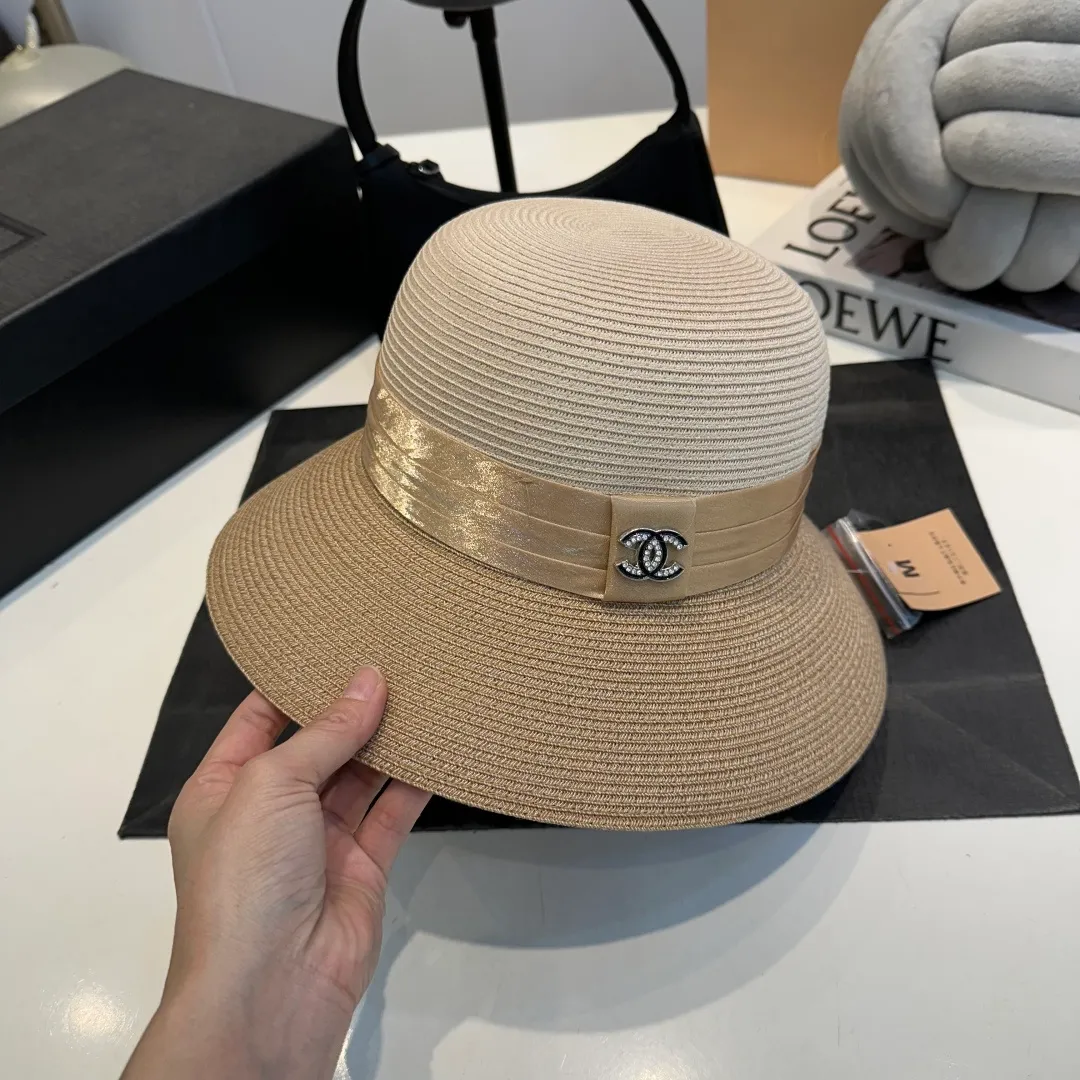 P150 Chanel Chanel bohemian style straw hat, sun hat, head circumference 57cm
