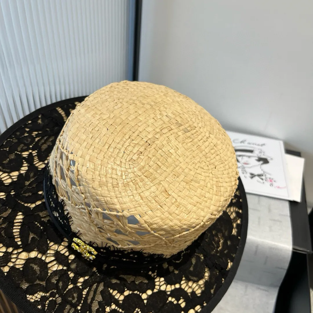 💰210¥ Chanel flat top hat, raffia hat, super heavy duty customization, head circumference 57cm