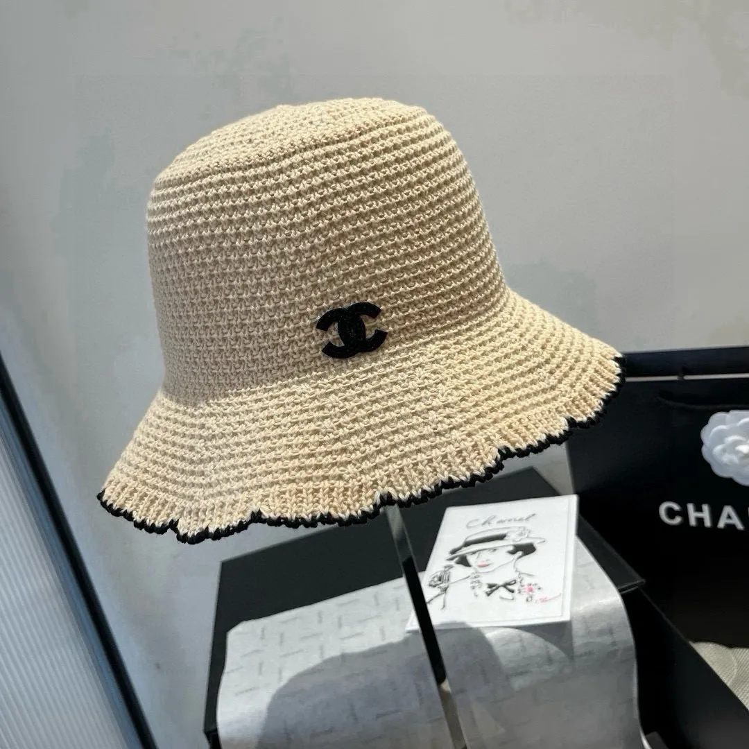 💰90¥ Chanel knitted handhook bucket hat, wavy edge top hat, head circumference 57cm