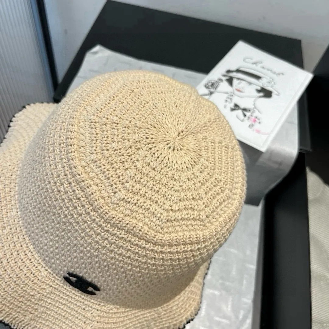 💰90¥ Chanel knitted handhook bucket hat, wavy edge top hat, head circumference 57cm