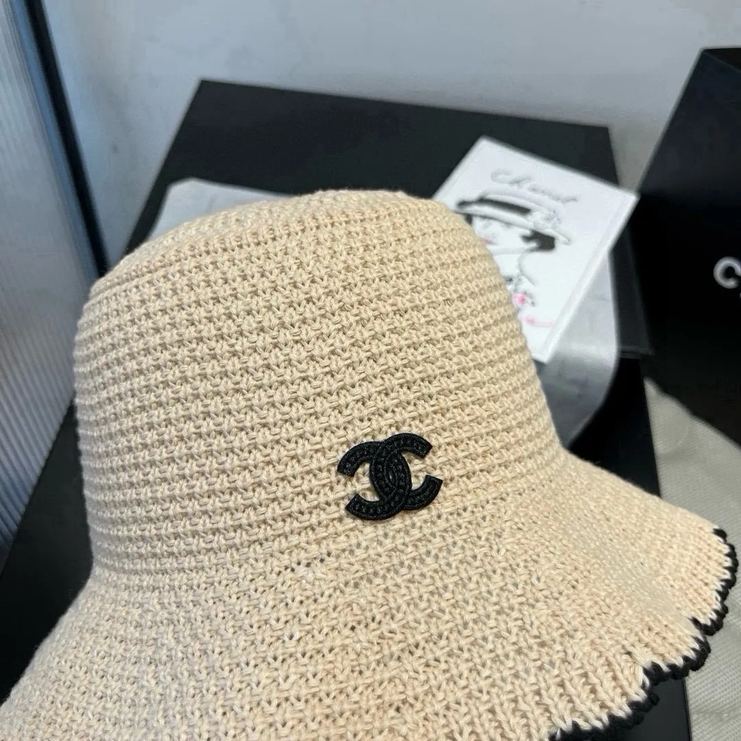 💰90¥ Chanel knitted handhook bucket hat, wavy edge top hat, head circumference 57cm