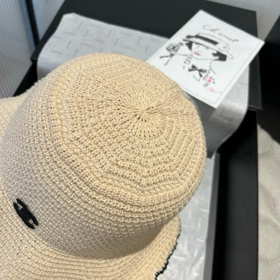💰90¥ Chanel knitted handhook bucket hat, wavy edge top hat, head circumference 57cm