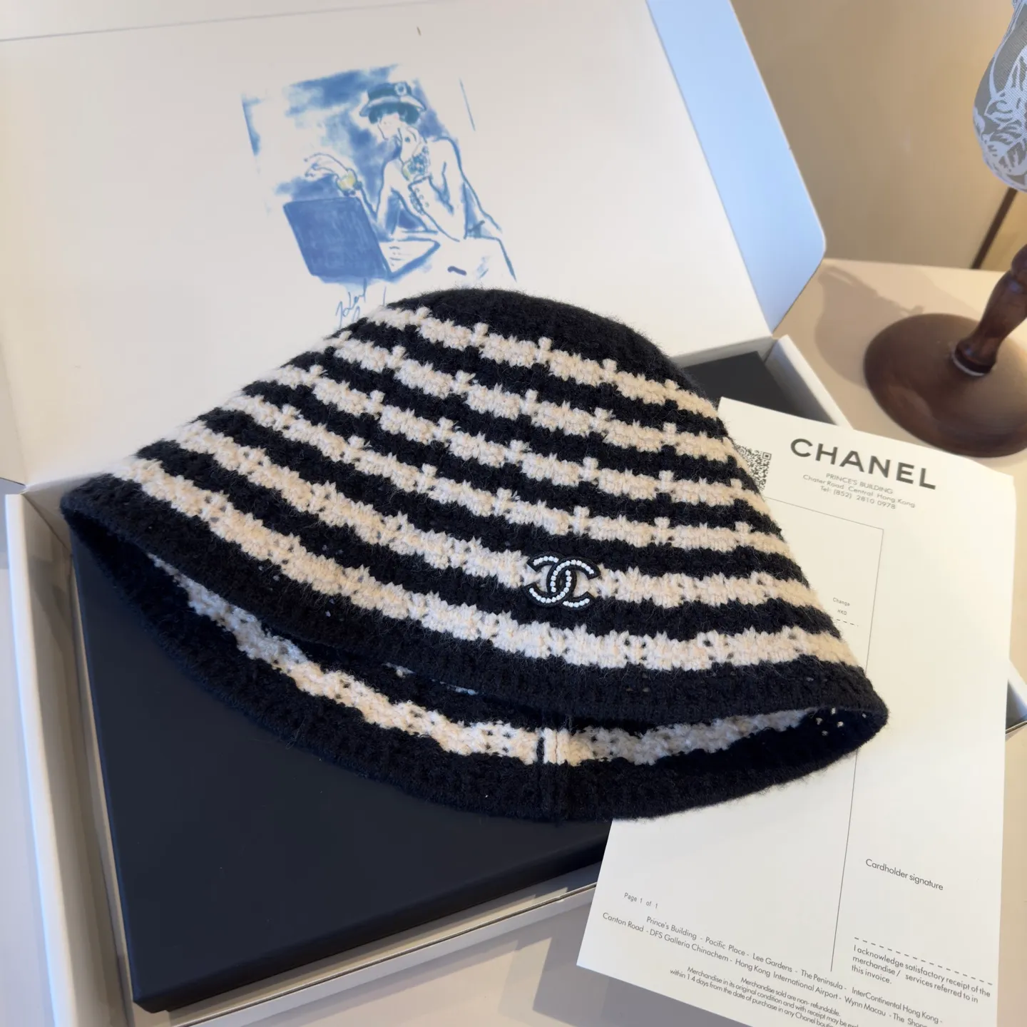 💰60¥ Chanel new knitted wool hat, 100% wool fabric