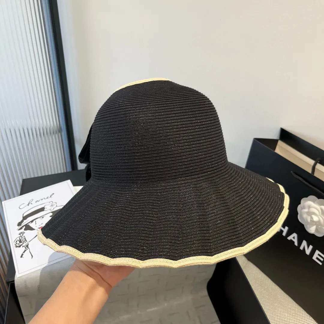 💰160¥ Chanel wavy edge empty top straw hat, head circumference 57cm