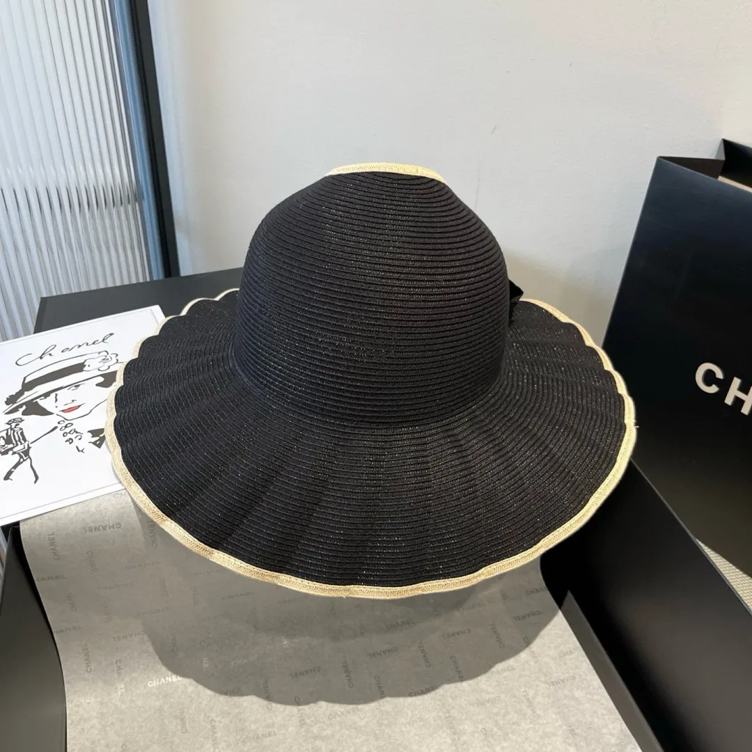 💰160¥ Chanel wavy edge empty top straw hat, head circumference 57cm