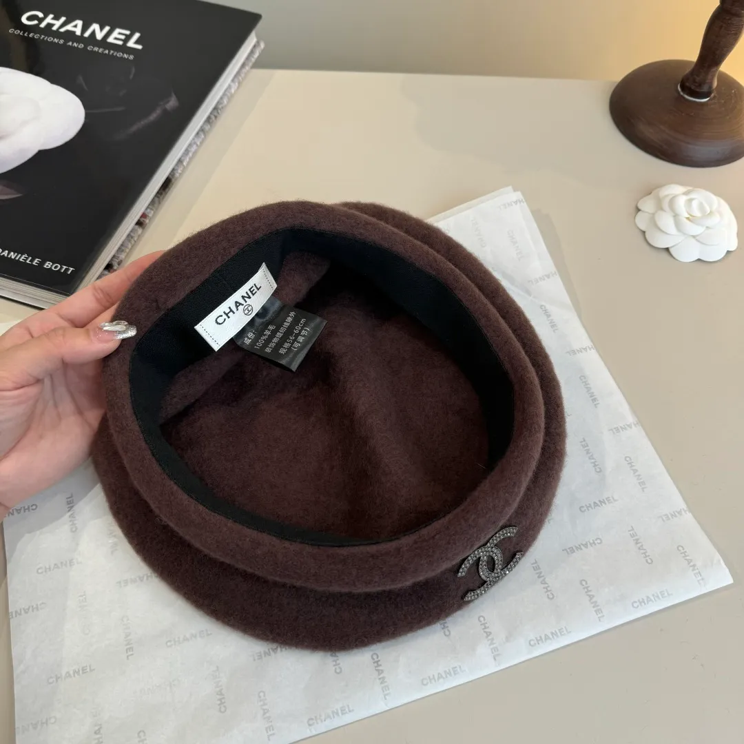 💰120¥ Chanel wool beret, pumpkin hat, 100% wool🦙 fabric, head circumference 57cm